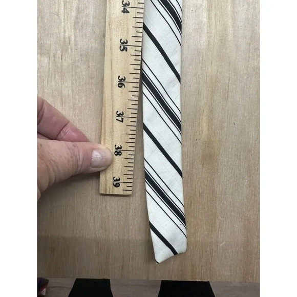 Vintage Lauren Ralph Lauren Fabric Belt with Silver Buckles 34” Blue & White - Picture 4 of 6